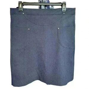 NATHALIE CHAIZE Paris Women's Textured Skirt /Size 10 Blue/Mid Length